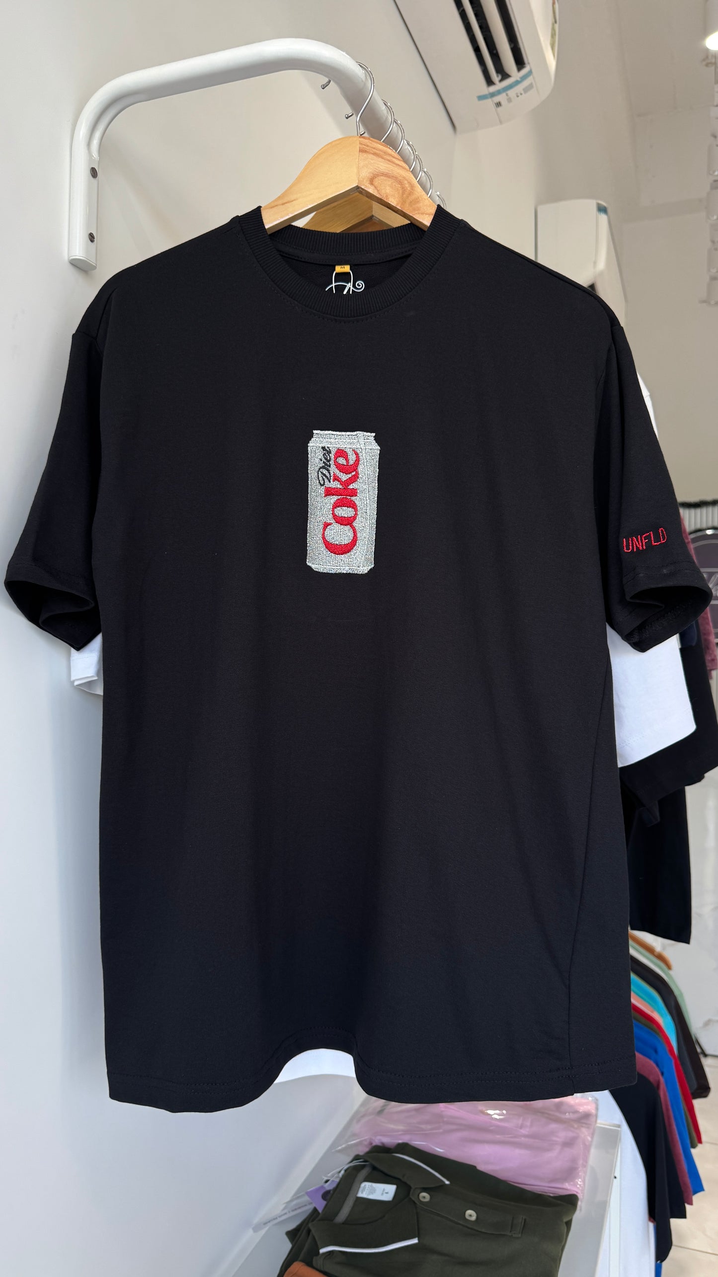 Diet Coke Oversized Tshirt With Sparkling Thread Embroidery