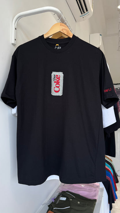 Diet Coke Oversized Tshirt With Sparkling Thread Embroidery