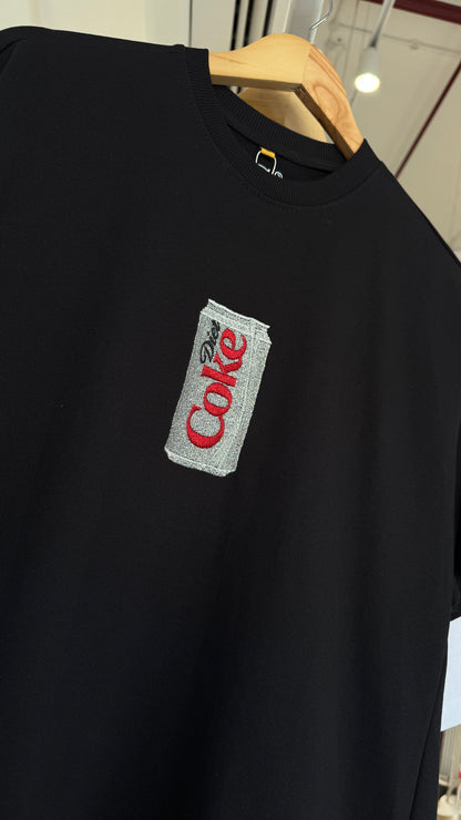 Diet Coke Oversized Tshirt With Sparkling Thread Embroidery