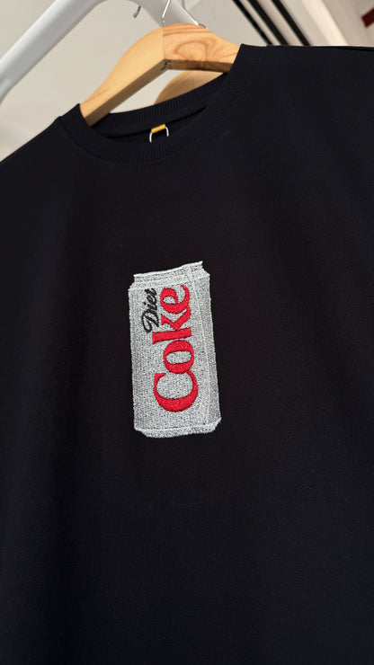Diet Coke Oversized Tshirt With Sparkling Thread Embroidery