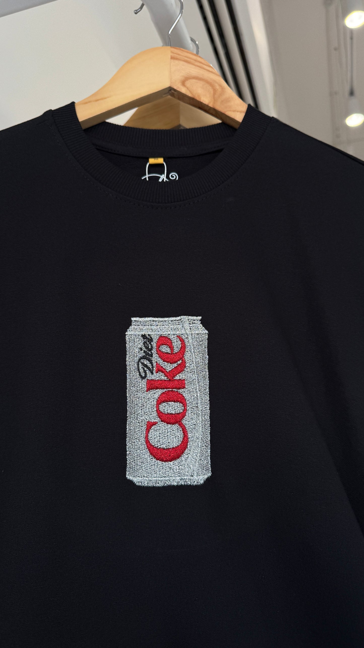 Diet Coke Oversized Tshirt With Sparkling Thread Embroidery