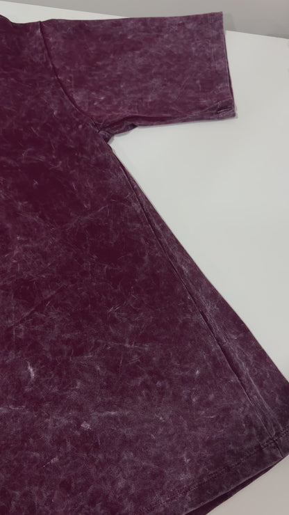 Hanuman Ansh Embroidered Acid Wash Oversized Tshirt & Hoodie - Maroon